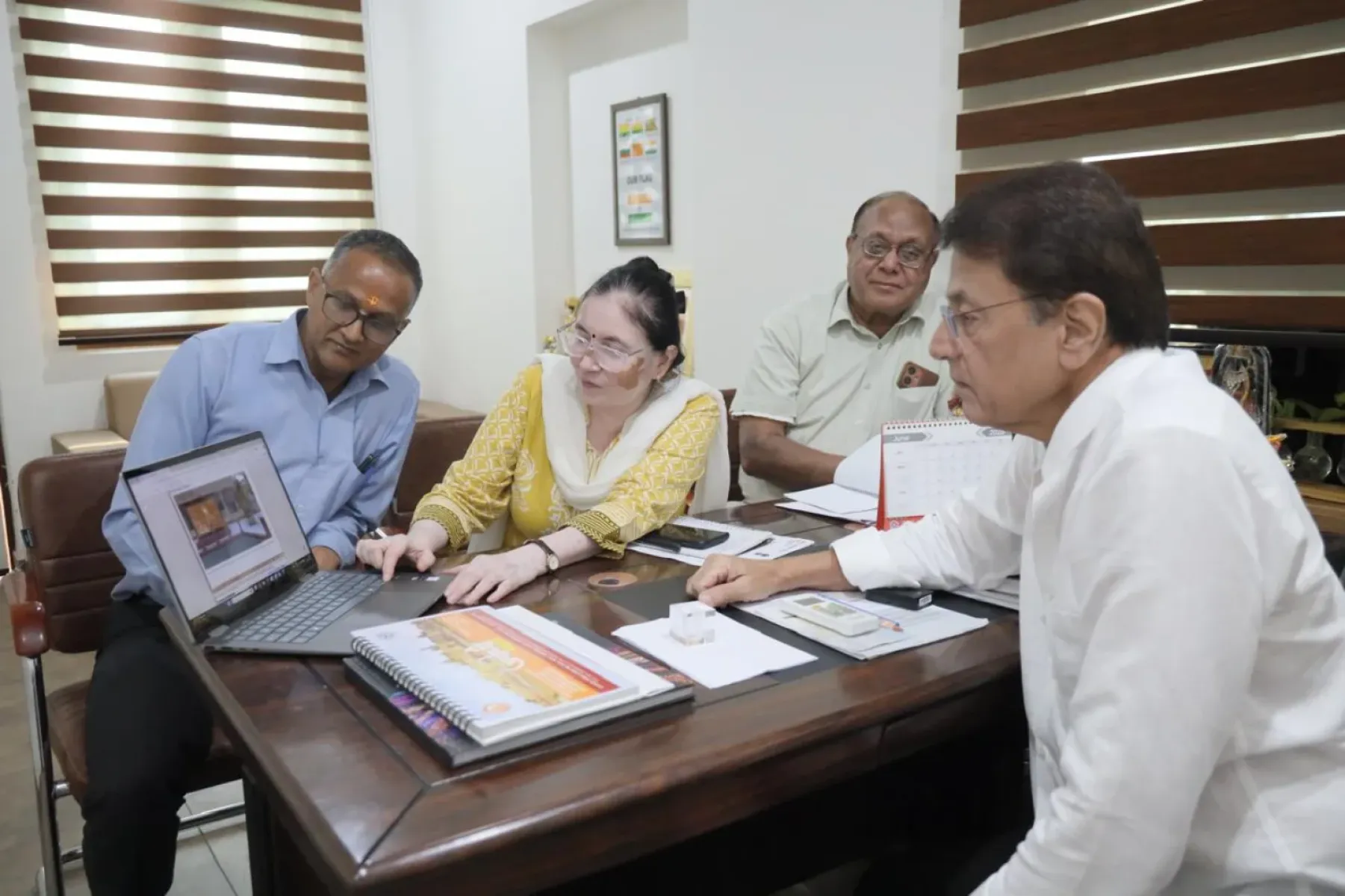 Officials discuss temple restoration, tourism path upgrades and memorial beautification in UP.