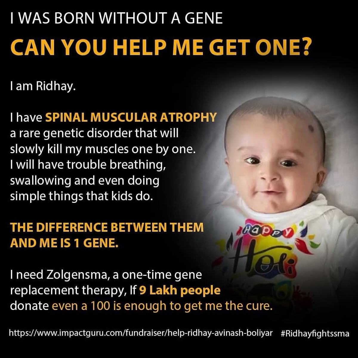 Join our mission to support Baby Ridhay, fighting Spinal Muscular Atrophy—donate now asap!