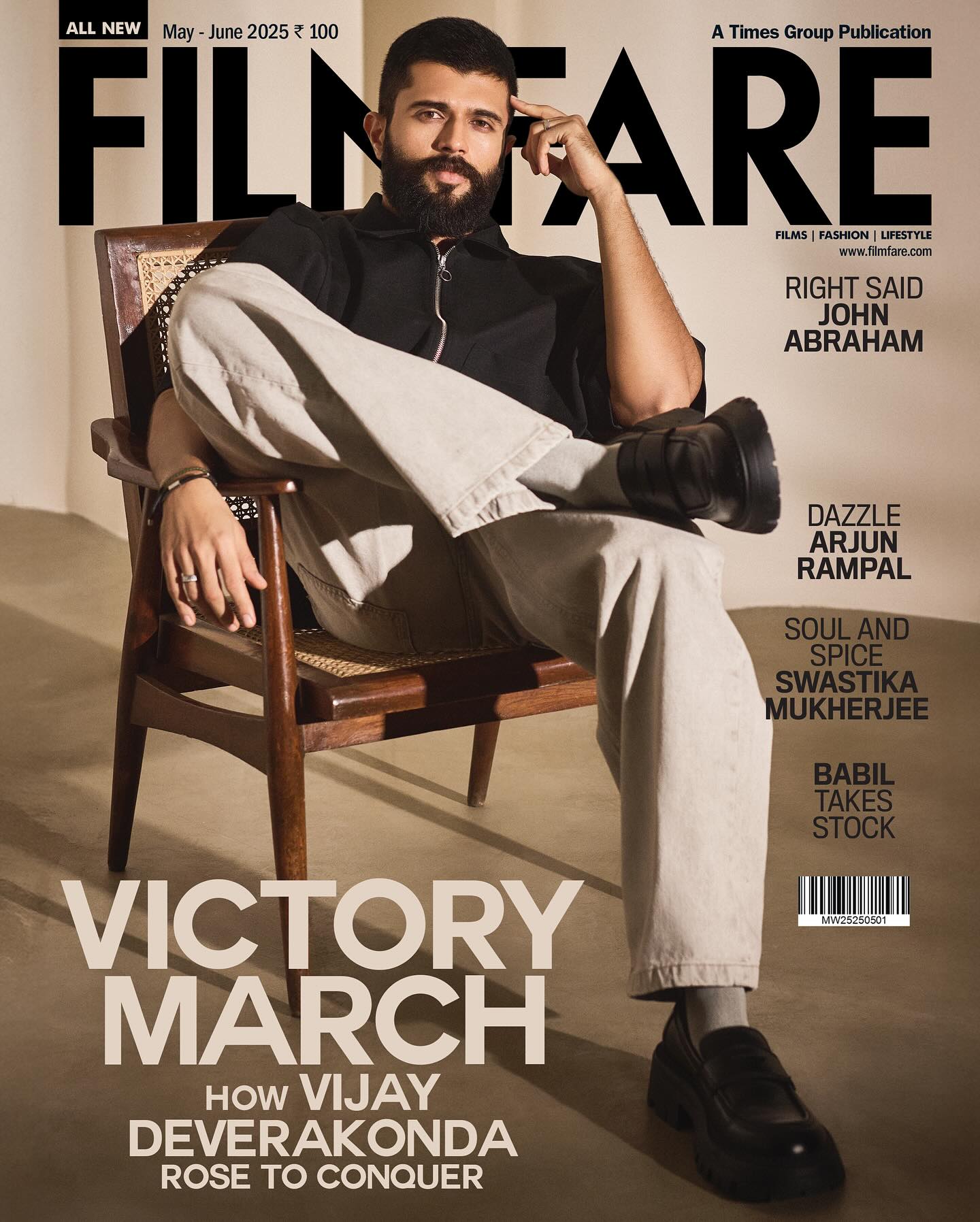 Vijay Deverakonda Radiates Magnetic Charm On Filmfare Cover Filmfare May Cover shines with Vijay's unmatched charisma, stellar style: and rare aura!!!