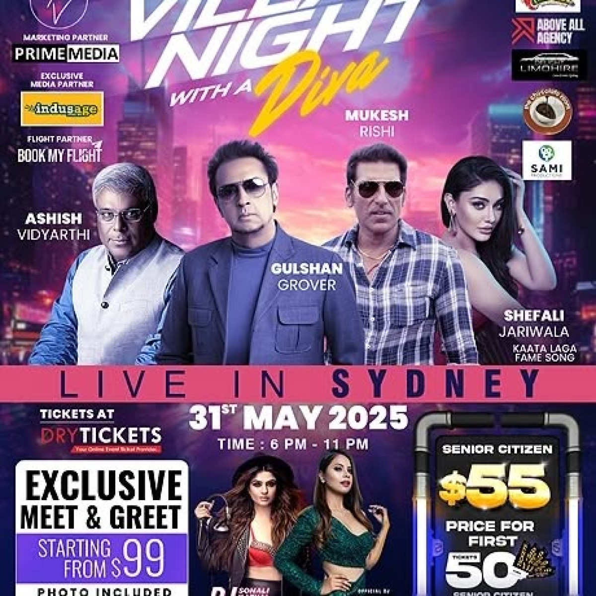 Villain Night With A Diva In Sydney Experience an electrifying meet and greet with Bollywood icons in magical Sydney nights!.
