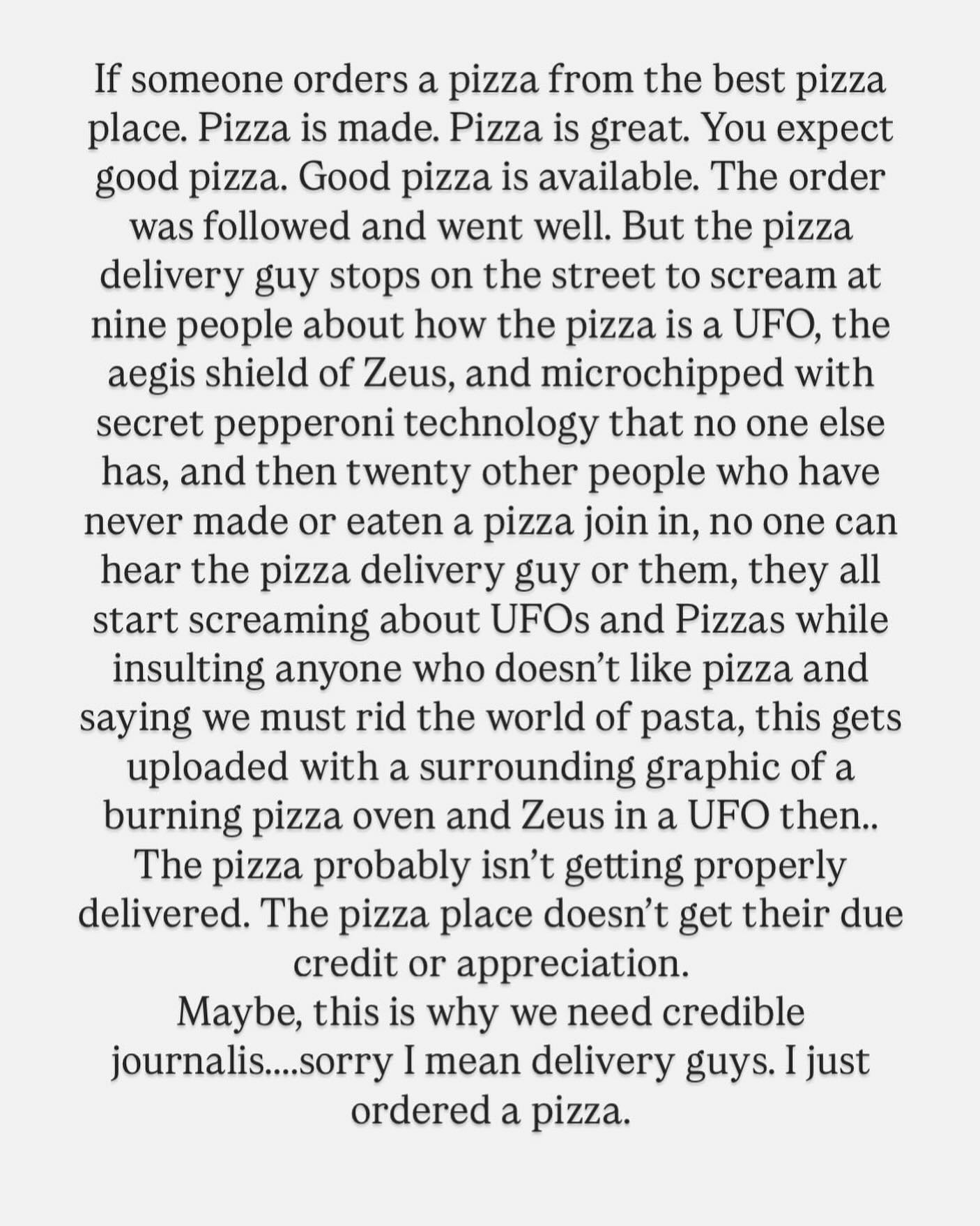 Legendary comedian Vir Das serves wit and appetite in a minimalist pizza delivery post.