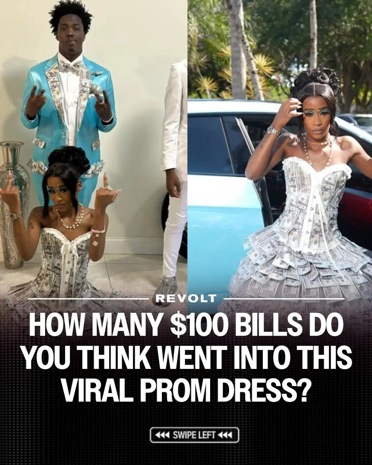 Viral Prom Dress Made Of $100 Bills Sparks Debate Viral Prom Dress Crafted Entirely From $100 Bills Stuns Internet—How Many Bills Were Used?