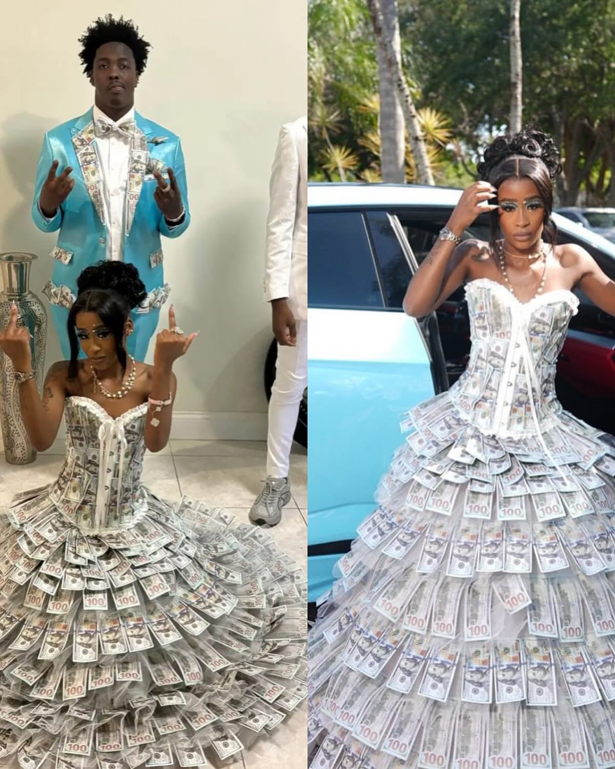 Viral Prom Dress Made Of $100 Bills Sparks Debate