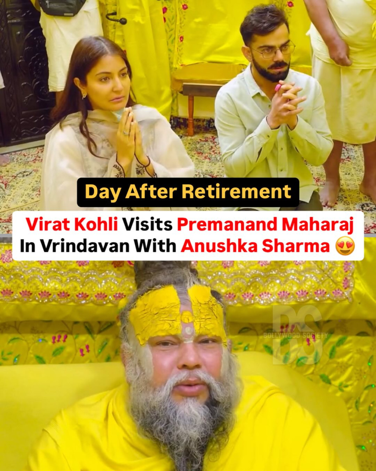 After retirement, Virat and Anushka embrace spirituality seeking blessings at Bhajan Marg.