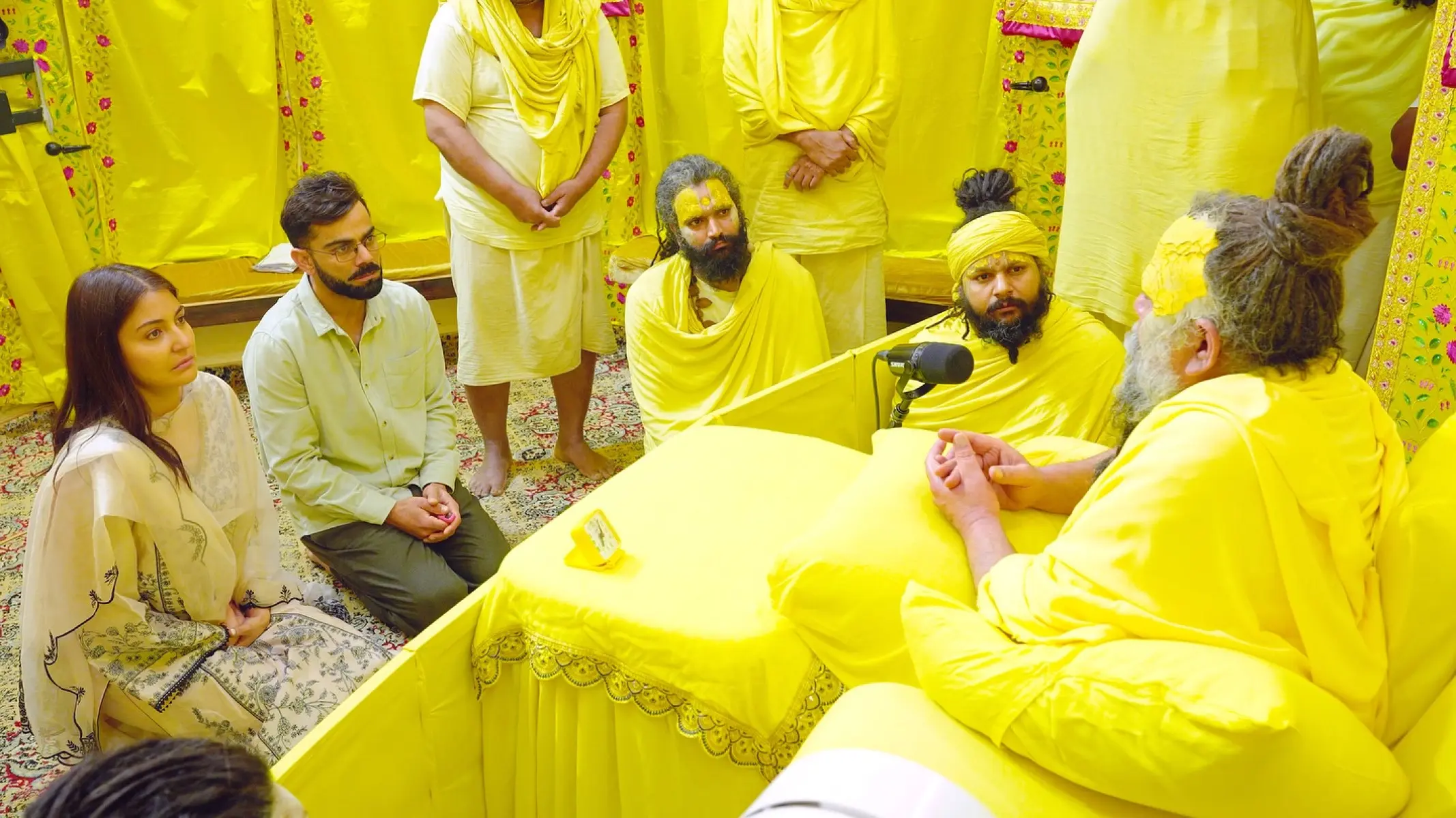 Kohli, Sharma embrace divine blessings with Premanand Ji in a warm spiritual moment today.