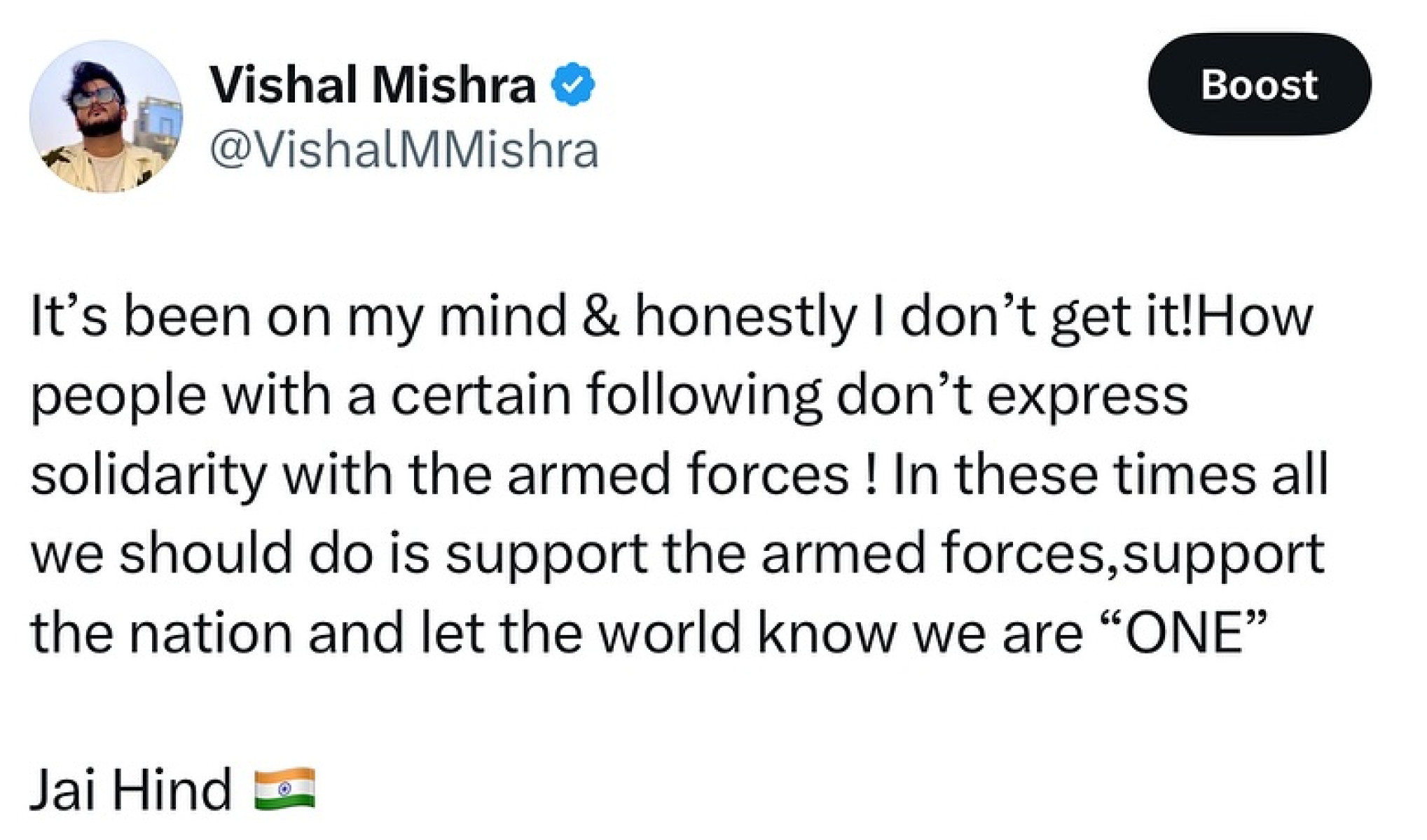 Vishal Mishra Inspires With Patriotic Imagery Vishal Mishra posts striking visuals celebrating patriotism and a bold national spirit!!!