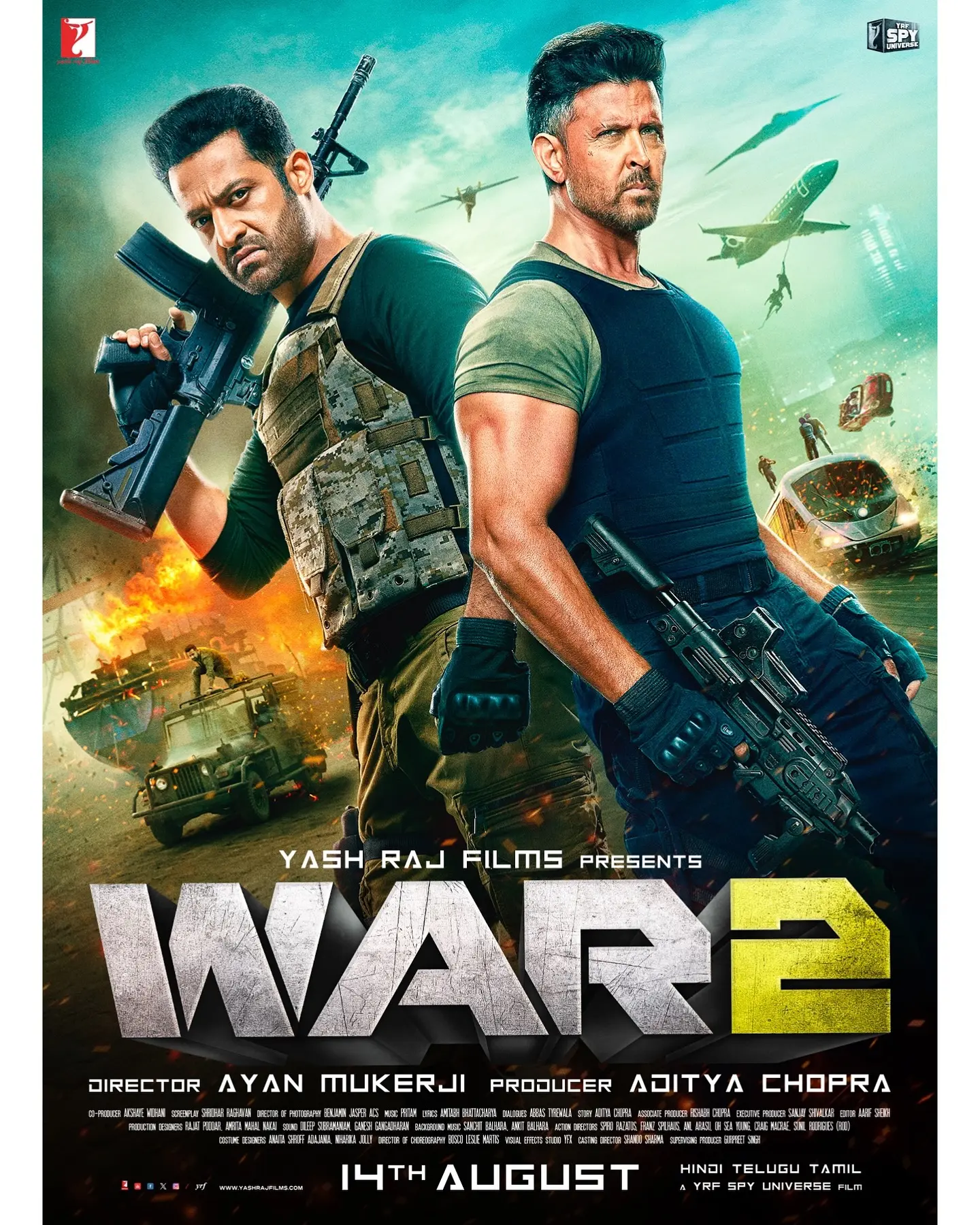 War2 Teaser Launch Sparks Excitement In Theatres War2 teaser debuts before August 14 release, thrilling fans in Hindi, Telugu, and Tamil!!