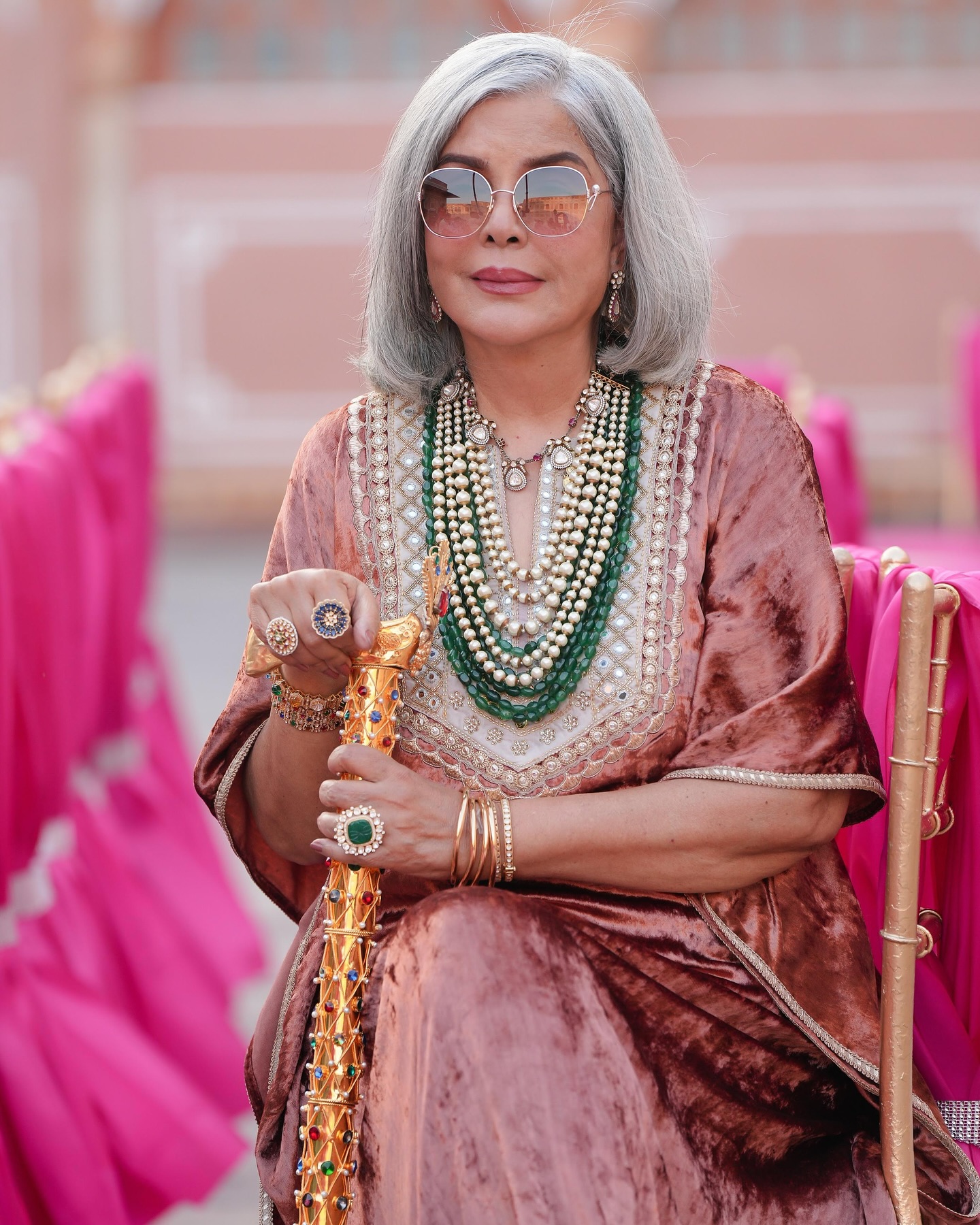 Zeenat Aman Celebrates The Royals Costume Designers