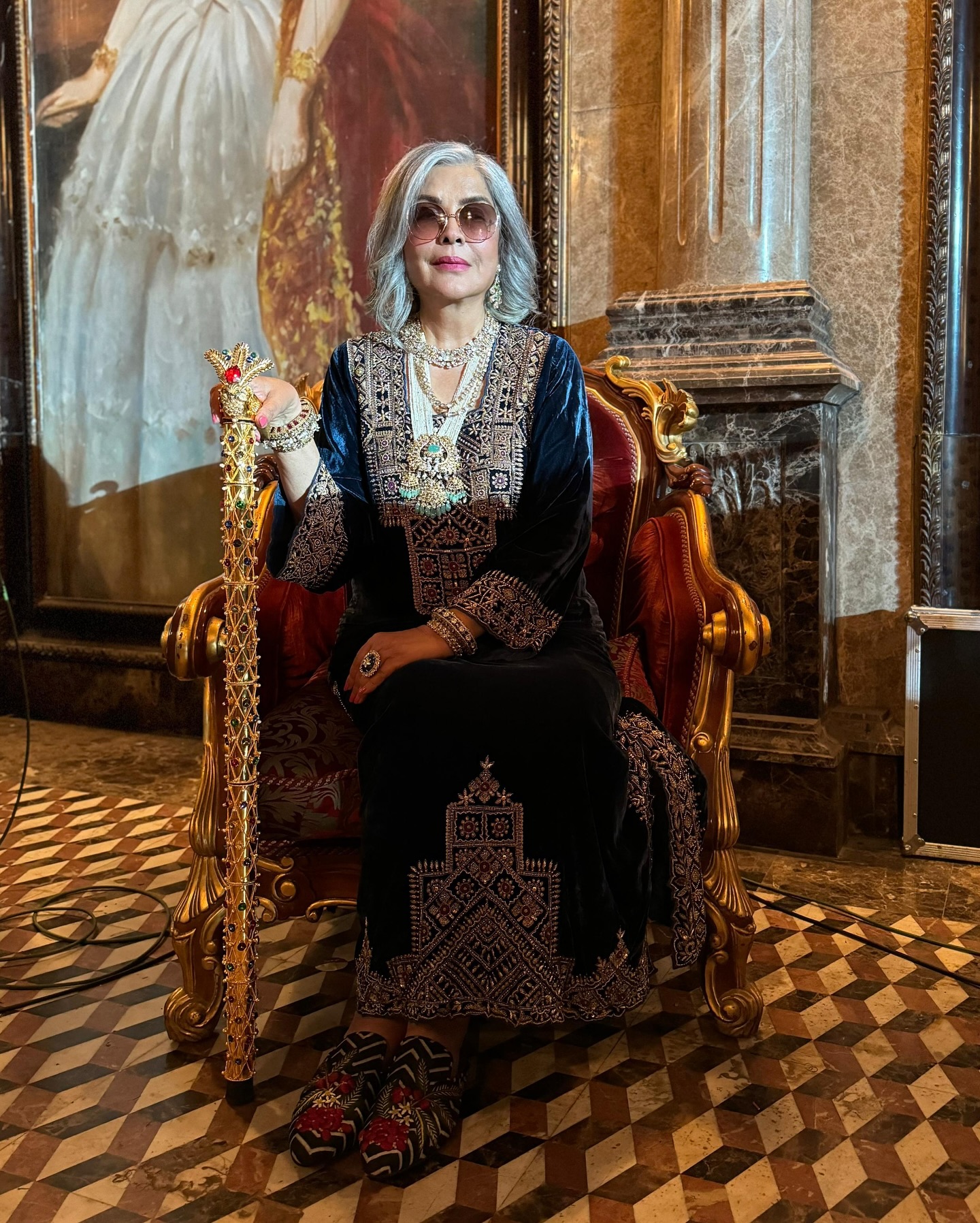 Zeenat Aman Celebrates The Royals Costume Designers