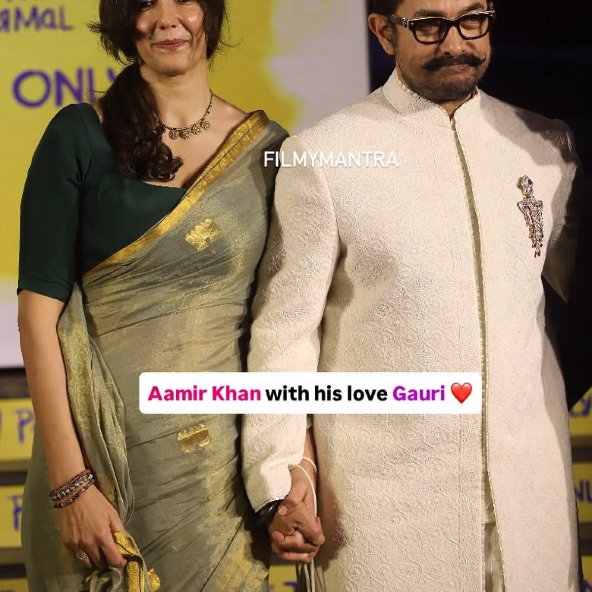 Aamir Khan Poses With Girlfriend And Son Bollywood icon Aamir Khan shines with his dear partner Gauri Spratt and cute son at event!