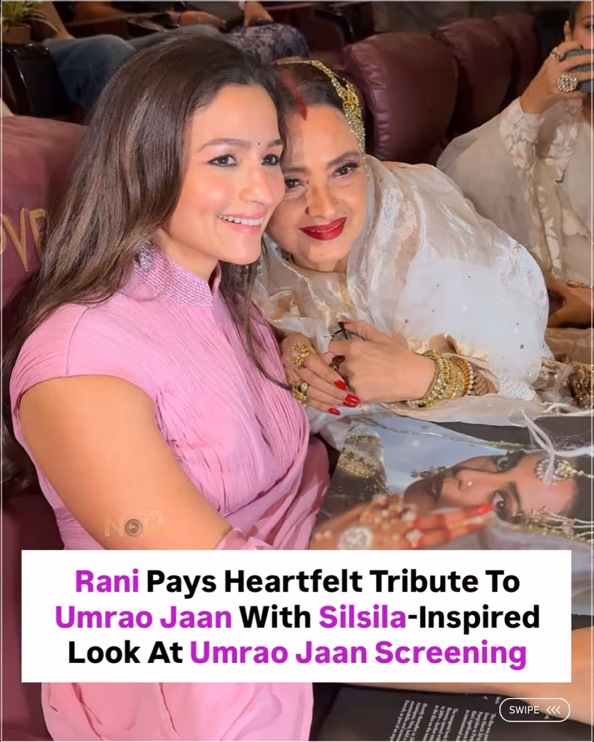 Alia dazzles in a tribute saree at Umrao Jaan screening, exuding elegance and nod to Rekha.