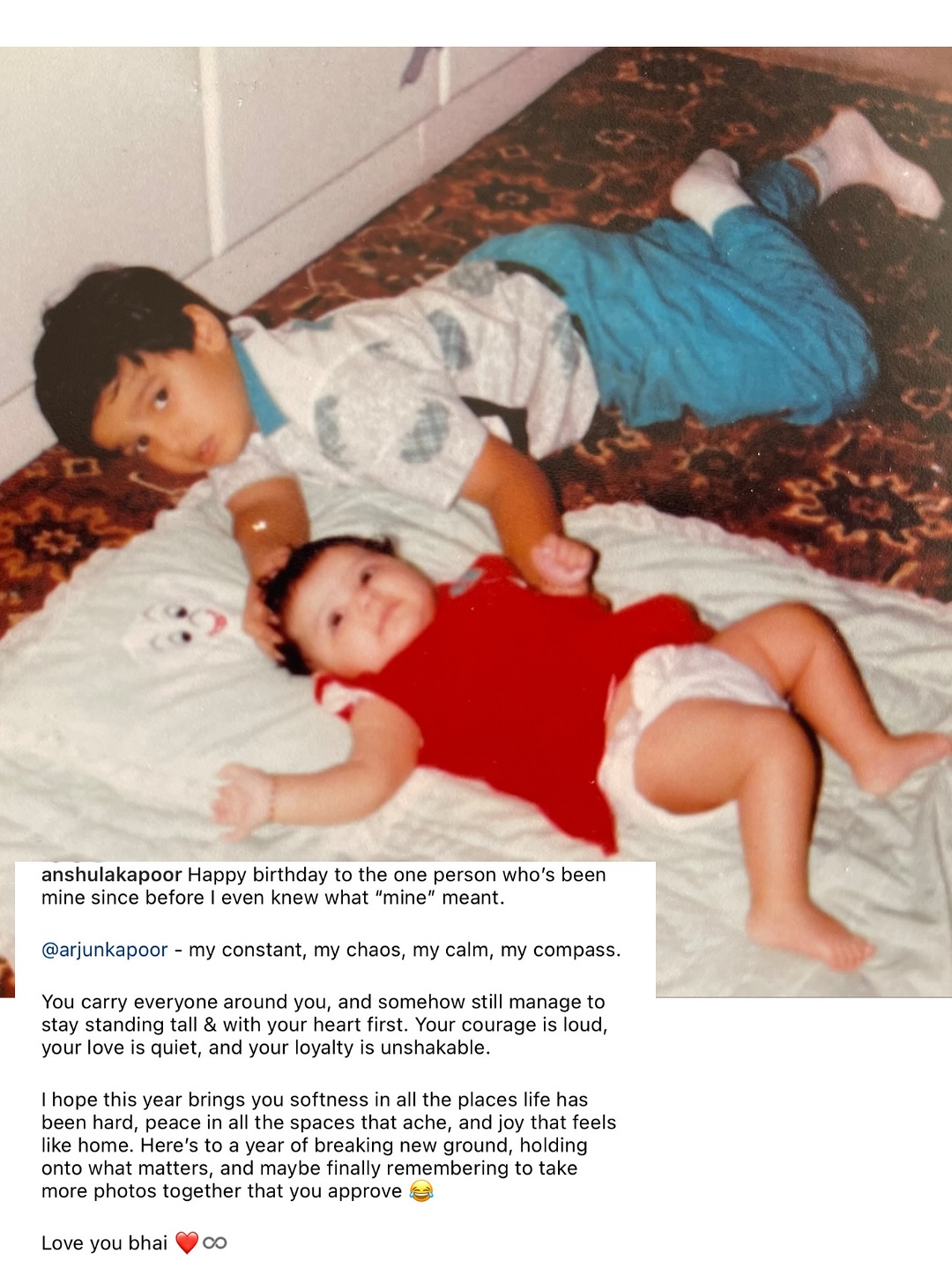 Anshula's Birthday Tribute for Arjun Kapoor