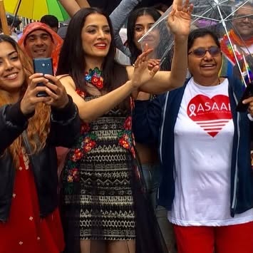 Celina Jaitly Celebrates Pride at Toronto Parade