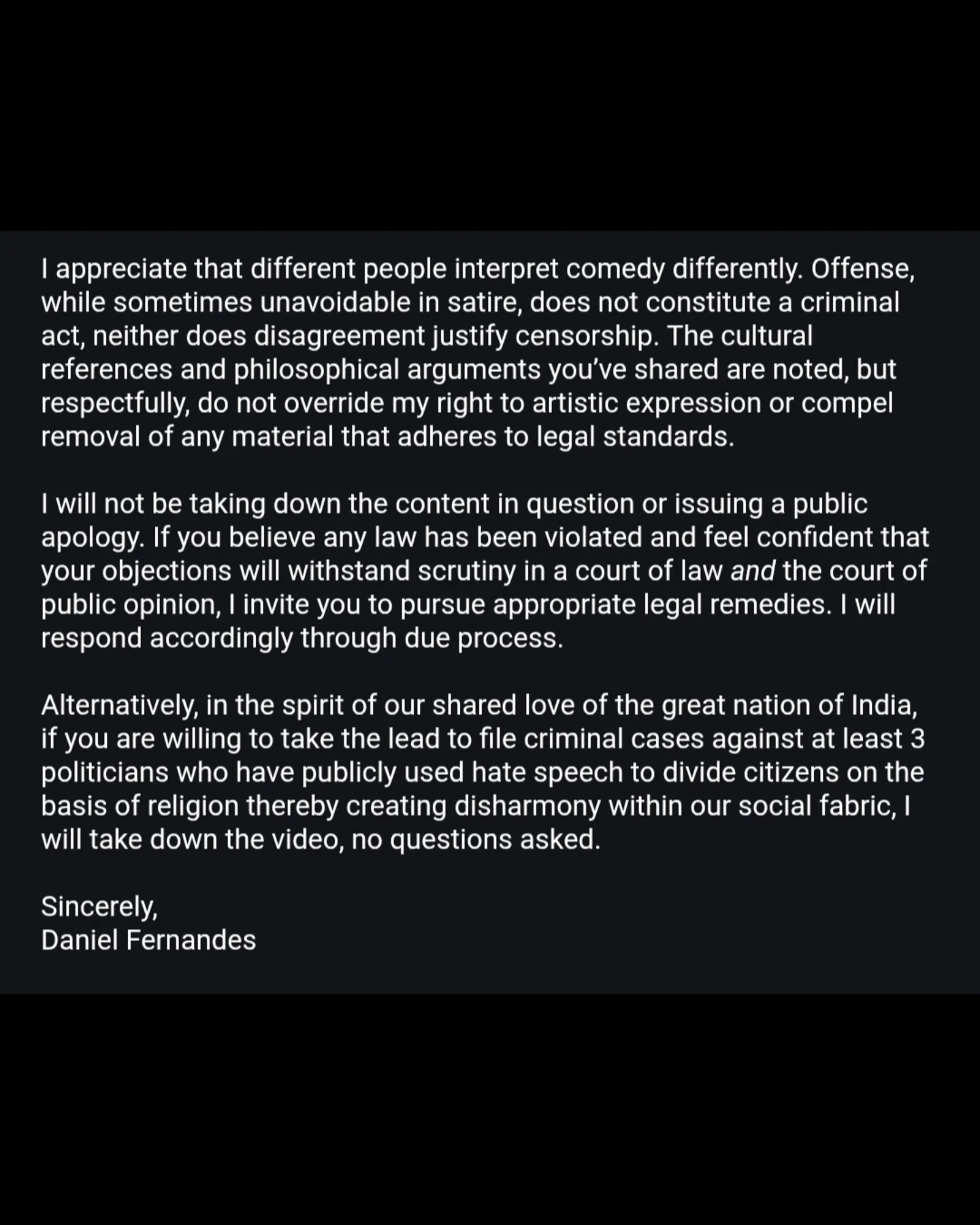 Daniel Fernandes Crowdfunds Legal Defense