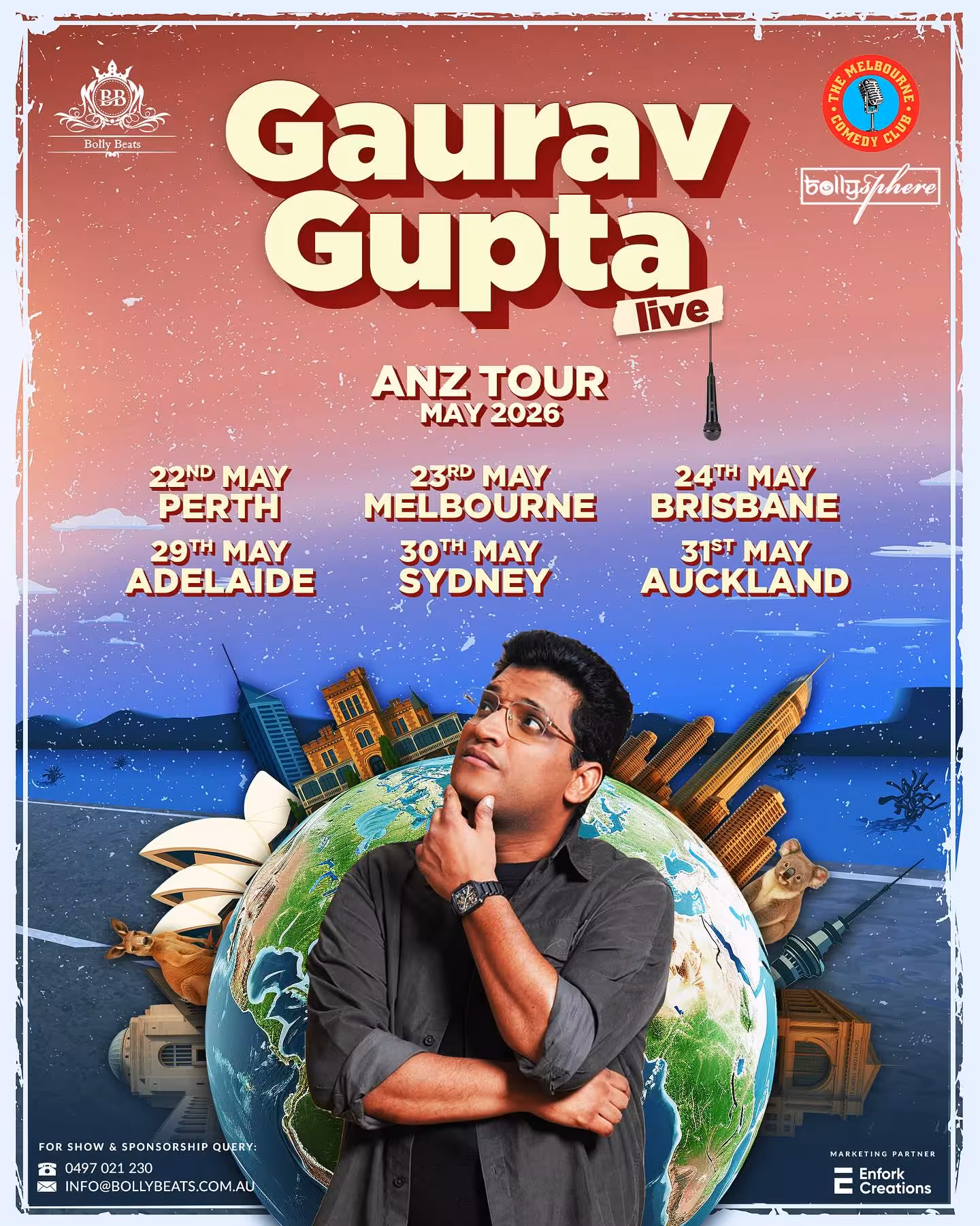 Desi Comedy Icon Gaurav Gupta Tours ANZ Gupta’s live tour brings savage humor and bold punchlines to Australia and New Zealand!!