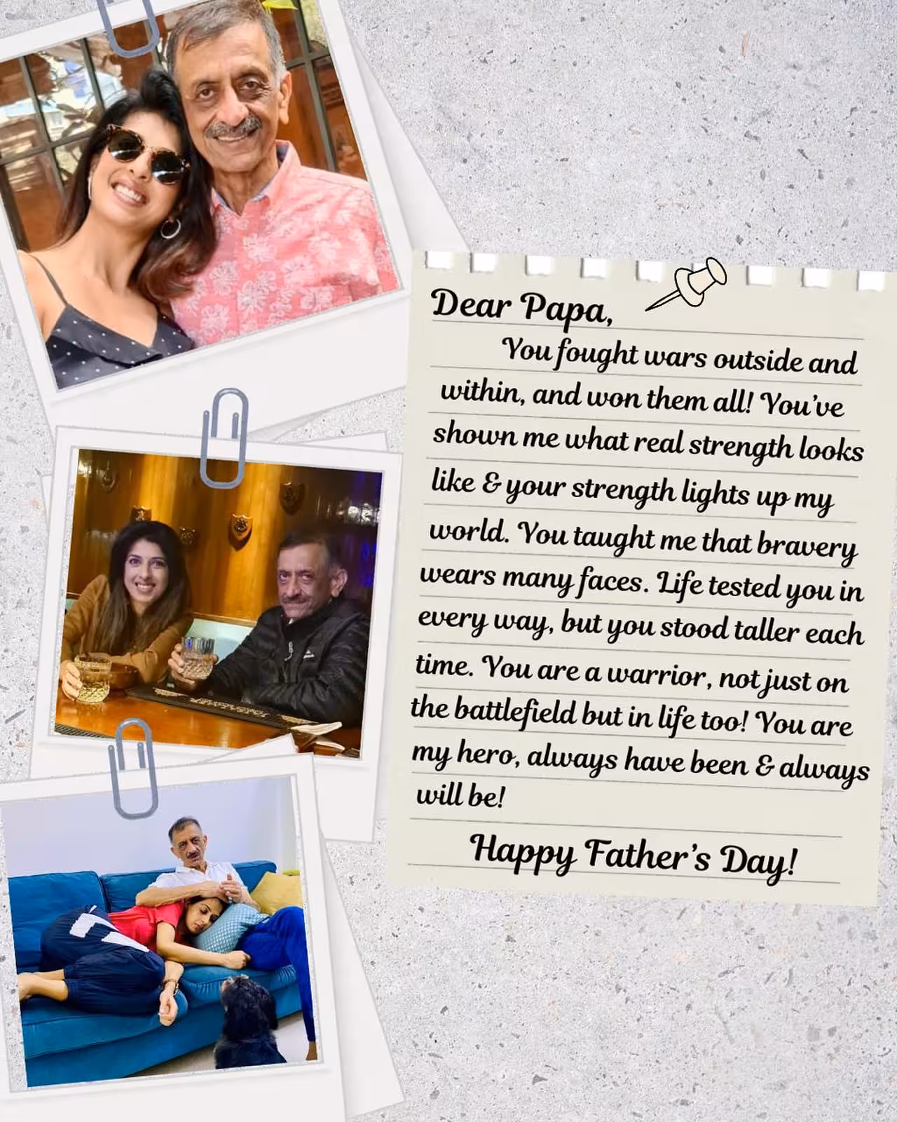Father’s Day Tribute: Aishwarya Sakhuja Honors Papa Celebrating the special bond of father and daughter with strength, grace, and true care.!!