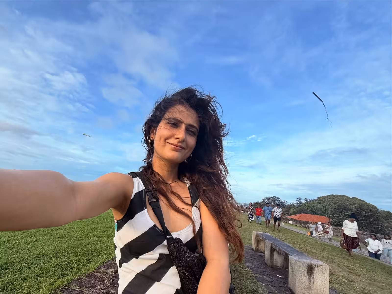 Fatima Sana Shaikh Stuns in Cute Dress Bollywood icon Fatima dons a playful outfit by wear.teev, flaunting chic style flawlessly!