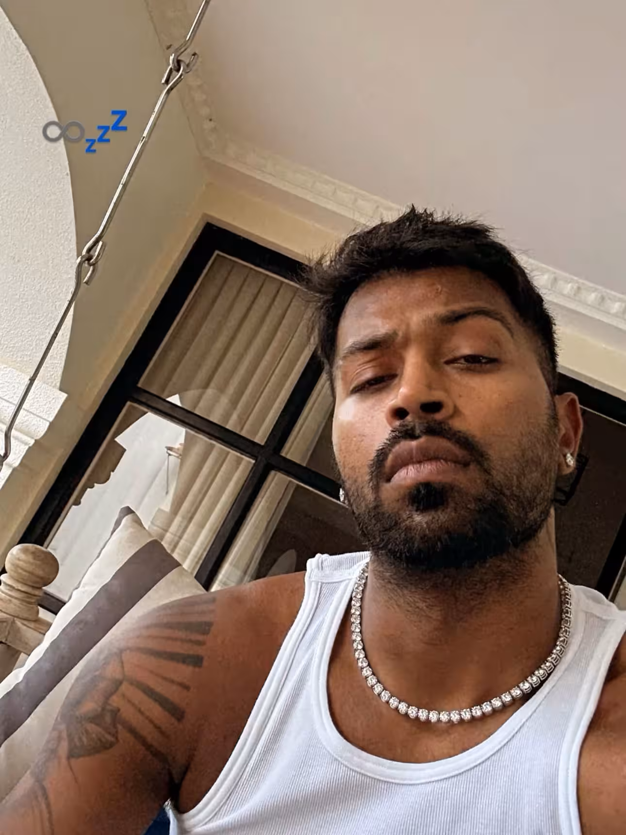Hardik Pandya In Sleepy Mode Cricketer Hardik Pandya offers a rare glimpse of peaceful rest, captivating fans and media.