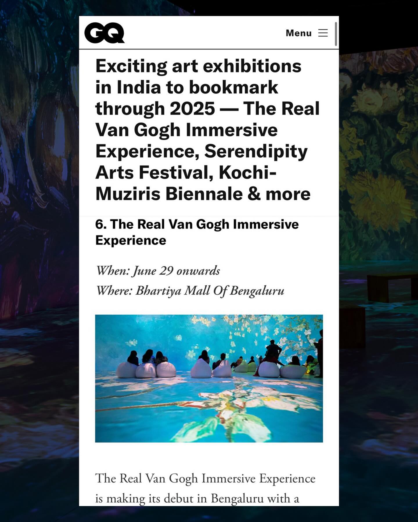 Immersive Van Gogh Experience Gains Media Praise