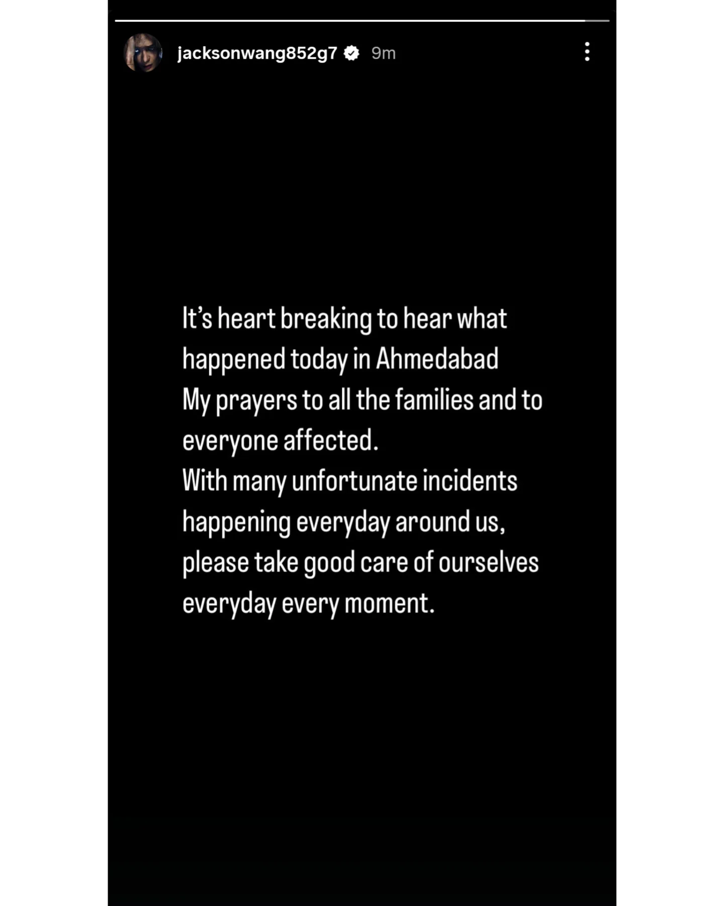 Jackson Wang Mourns Ahmedabad Tragedy