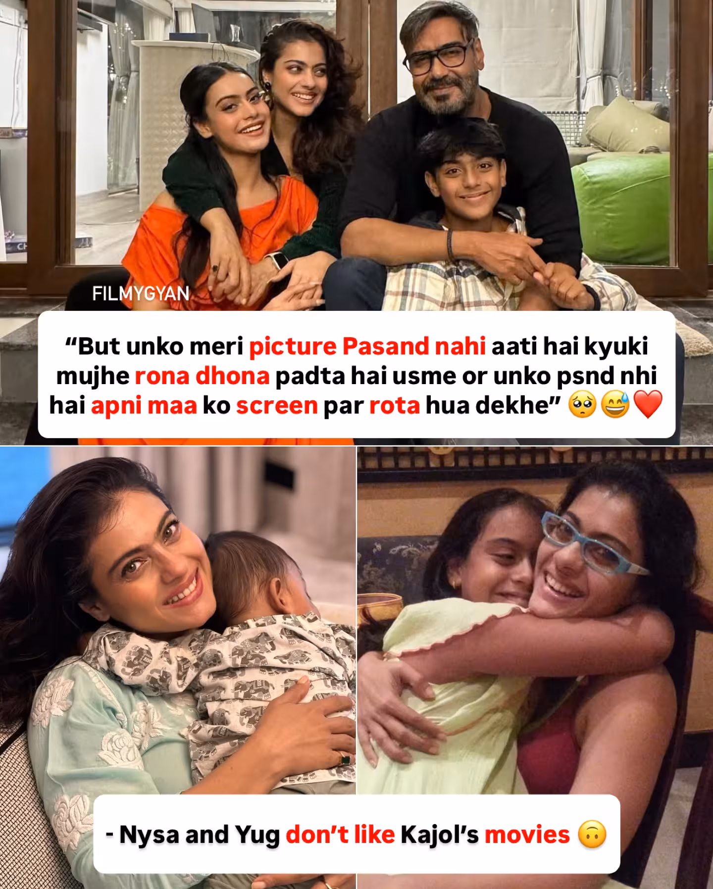 Kajol Opens Up On Crying Controversy Kajol reveals how fans shun her tearful scenes, as discomfort grows during screen sobbing.