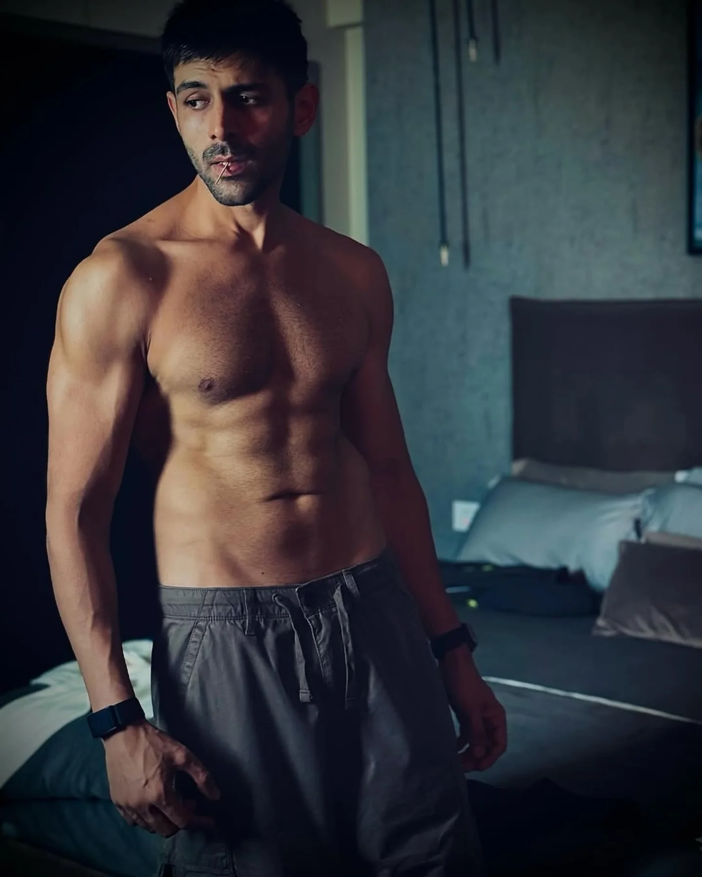 Filmfare’s post warns: Kartik’s pics may trigger blushing and heart palpitations among fans.
