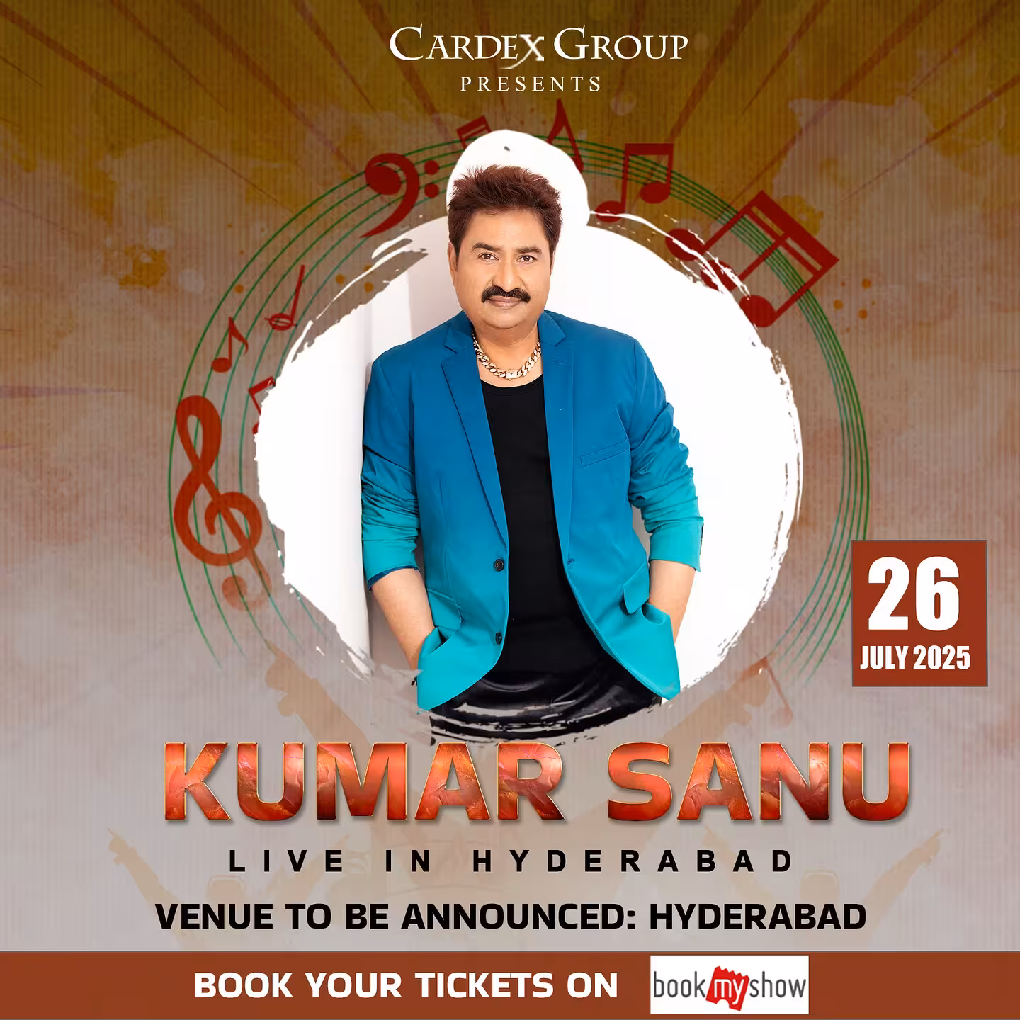 Kumar Sanu Nostalgic Concert Reunion Relive your distant youth with timeless music and heartfelt performance on July 26th soon.