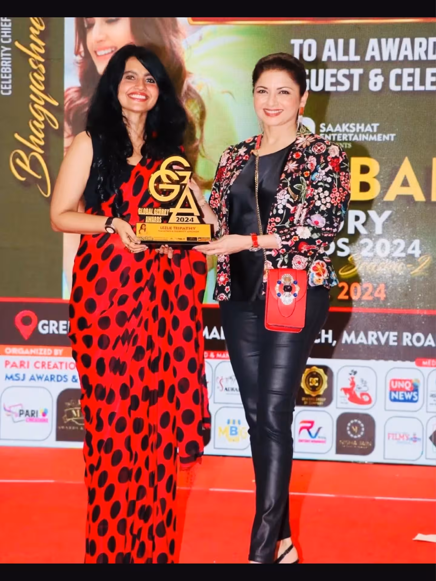 Leslie Tripathy Anchors Captivating Show Anchor Leslie Tripathy shines with celebrity Bhagyashree in a successful stellar event!!!