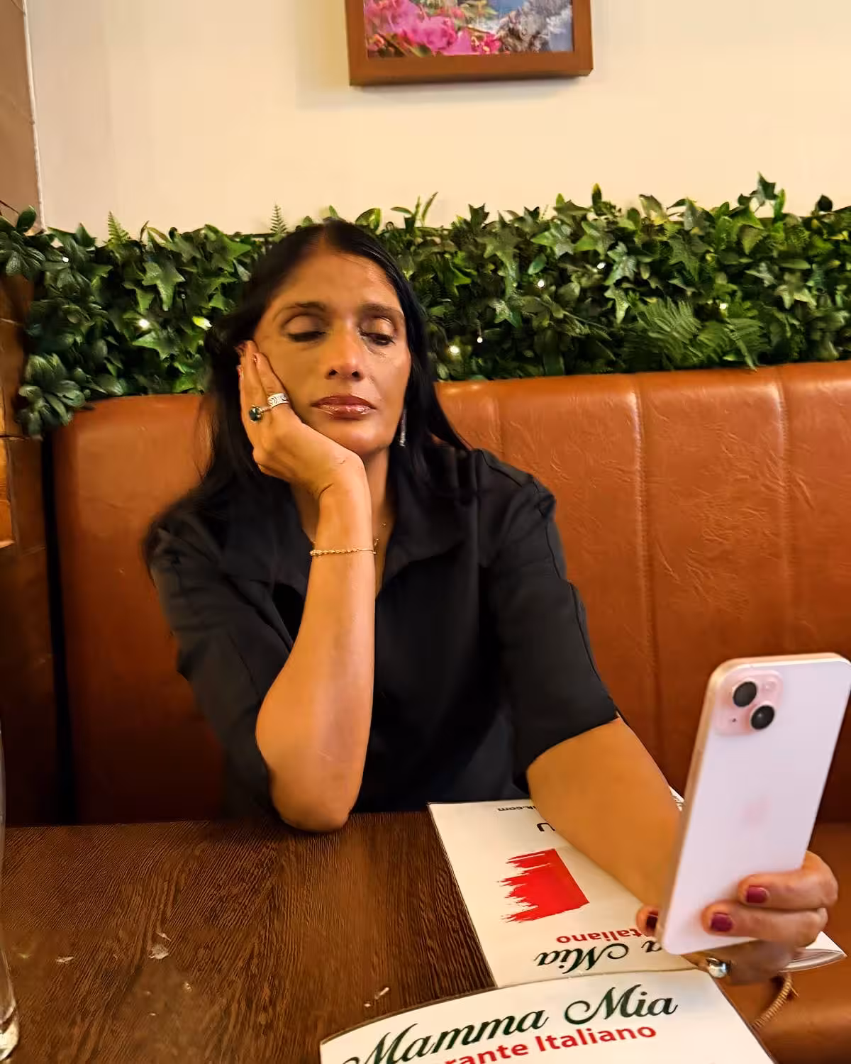 Italian delight meets casual charm as Anu Aggarwal shares candid moments at a cozy eatery.