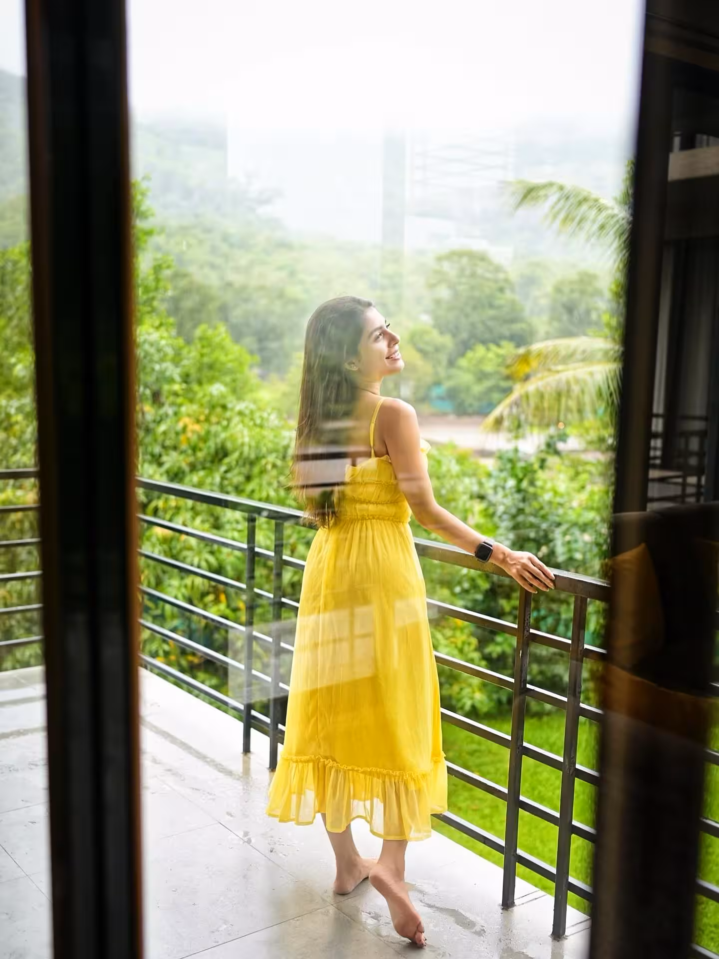 Monsoon Magic: Celebrity Style Unleashed Adrija Addy Roy radiates a mesmerizing monsoon vibe, blending glamour with rainy grace!
