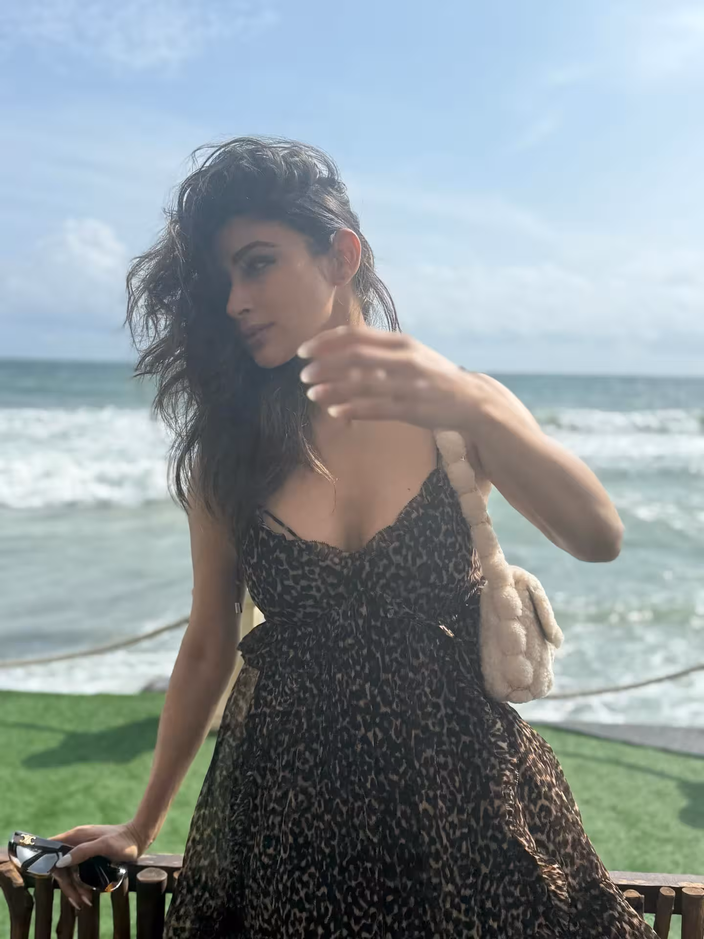 Mouni Roy Embraces Wind-Swept Kiri Bath Ritual