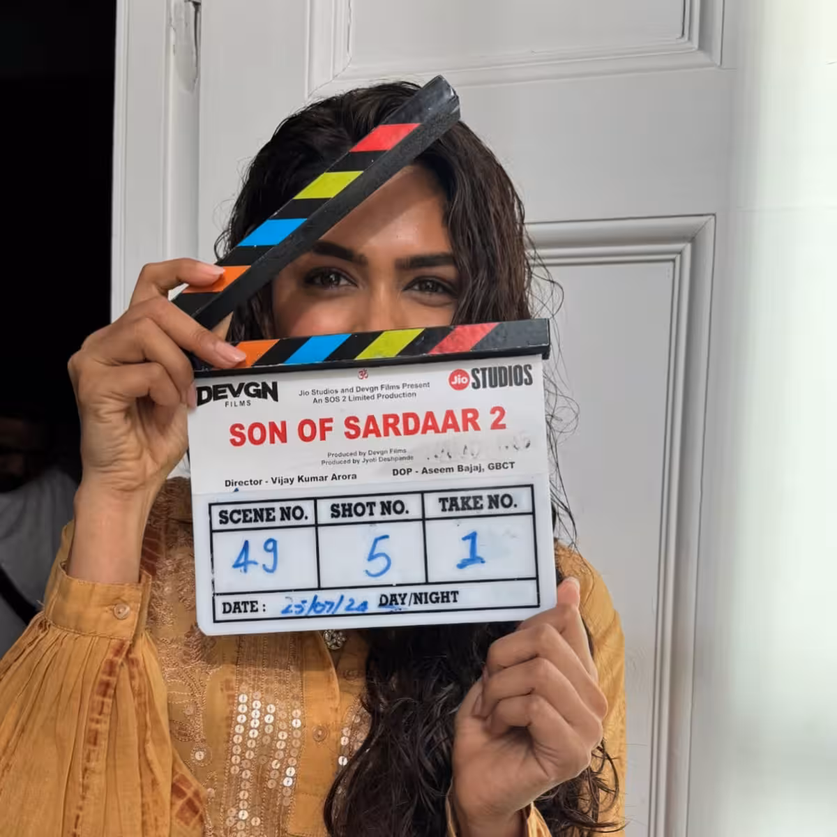 Mrunal Thakur Lights Up The Set The dynamic actress spices up the set with a compelling behind-the-scenes vibe on her shoot.