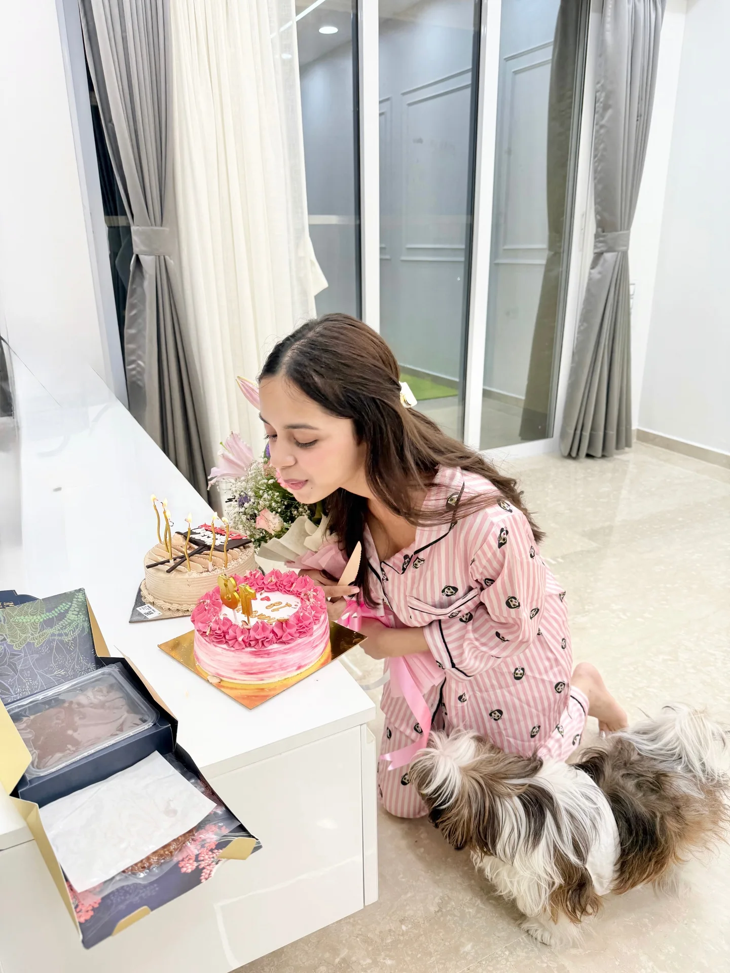 Nitanshi Goel Celebrates 18th Birthday Heartfelt birthday vibes with cakes, blooms, and a pet friend, marking a milestone in style