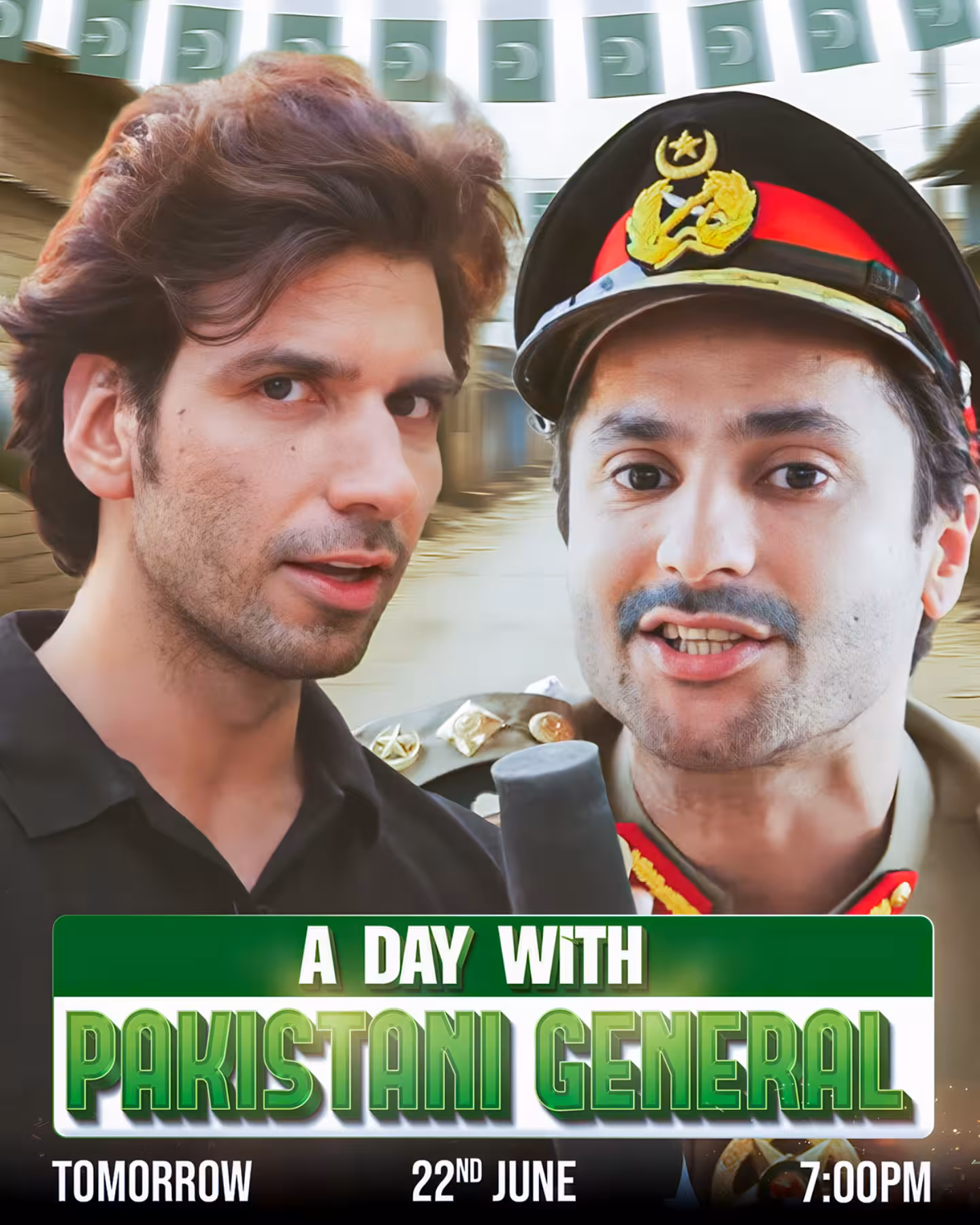Operation: A Day With Pakistani General Harsh Beniwal teases a new YouTube special; join his satirical journey tomorrow at 7 PM!!