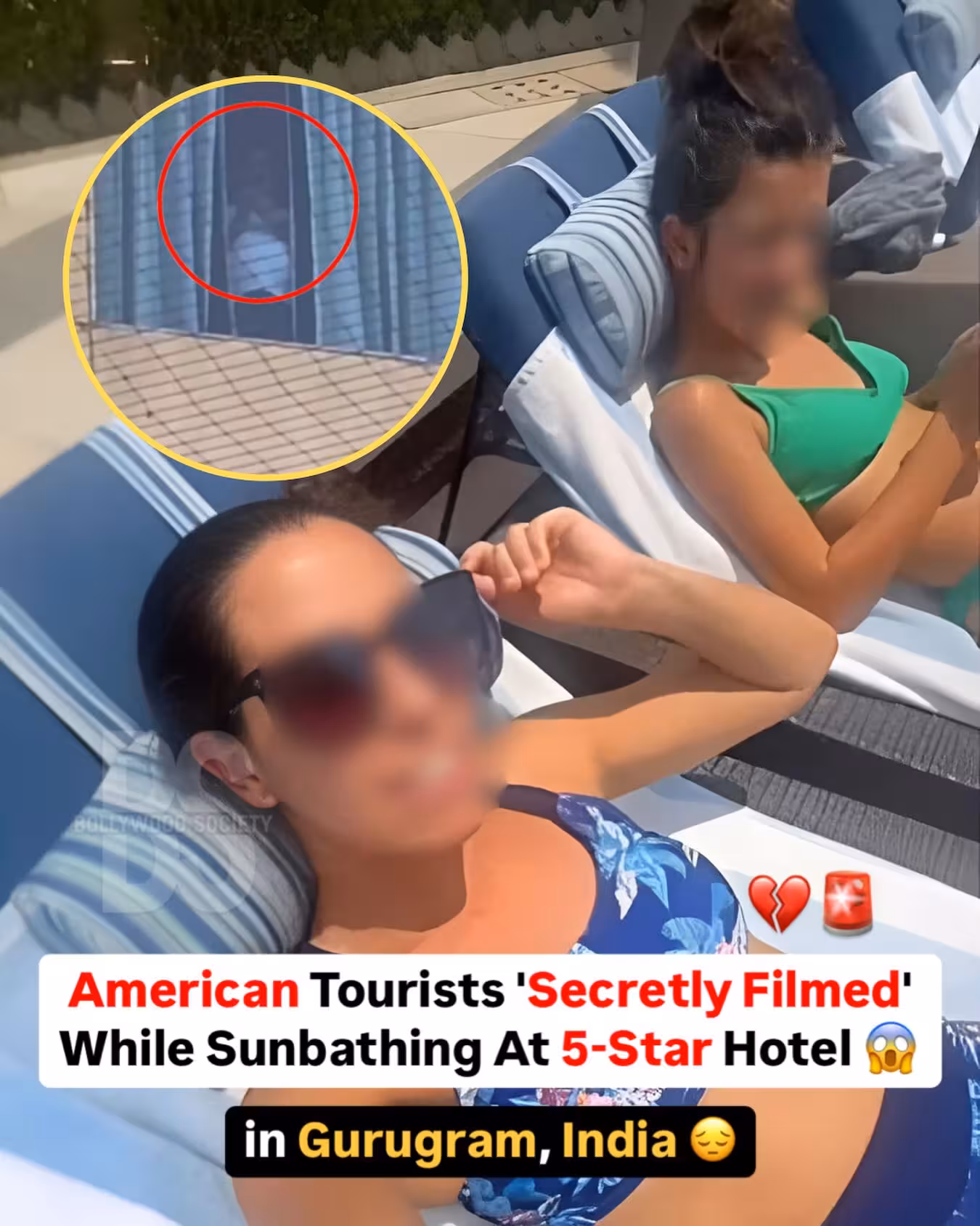 Privacy Violation at Gurugram Hotel American guests claim a hotel visitor filmed them sunbathing, sparking privacy concerns!!