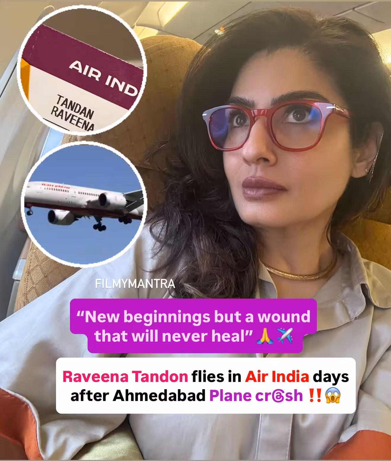 Raveena Tandon’s New Beginning on Air India Heartfelt social media message marks her emotional journey after Ahmedabad tragedy deeply.