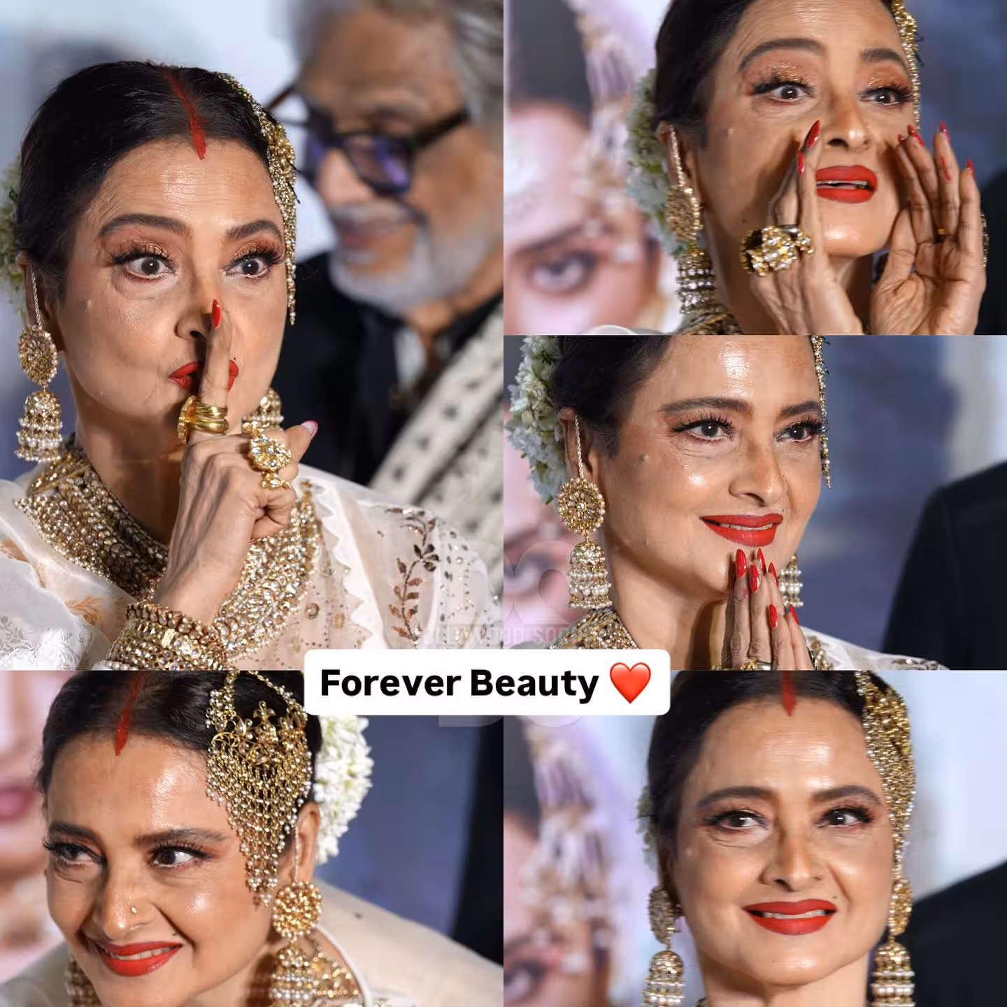Rekha: Timeless Beauty Icon Radiates Grace Bollywood Society celebrates the iconic Rekha with unmatched elegance, grace, and allure.!