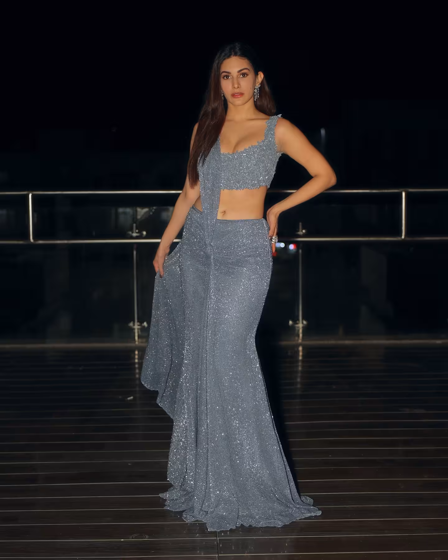 Saree Splendor: Amyra Dastur Shines Tradition Meets Trend: A vibrant saree display radiates modern elegance and poise always!