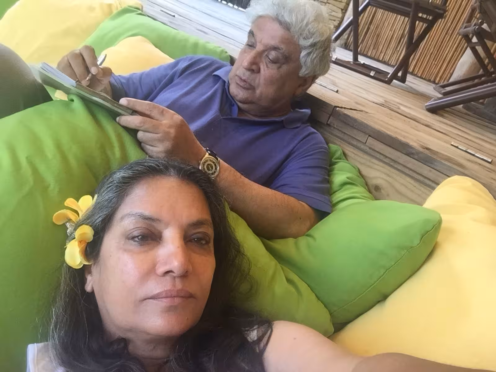 Shabana Azmi embraces nature in her post, offering a moment of quietude and calm. - serene
