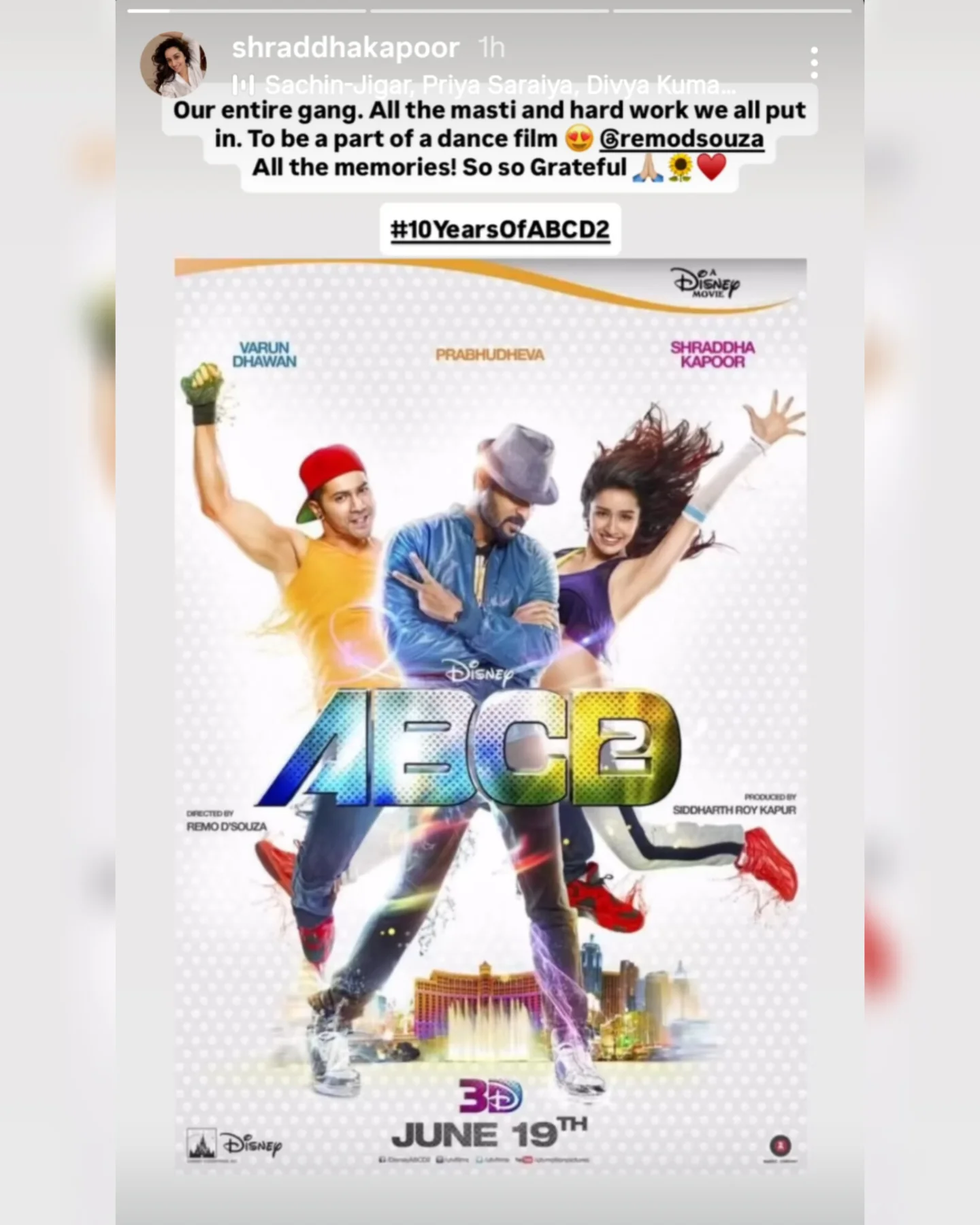 Shraddha Kapoor Honors ABCD 2 Legacy Actress pays a heartfelt tribute to a decade of iconic dance and cinematic brilliance a lot!