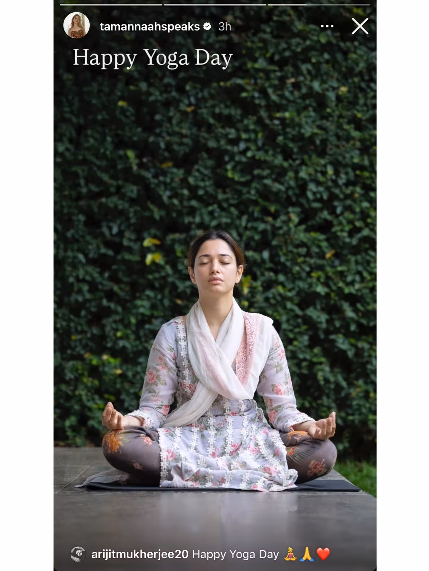 Tamannaah Radiates Calm on Yoga Day
