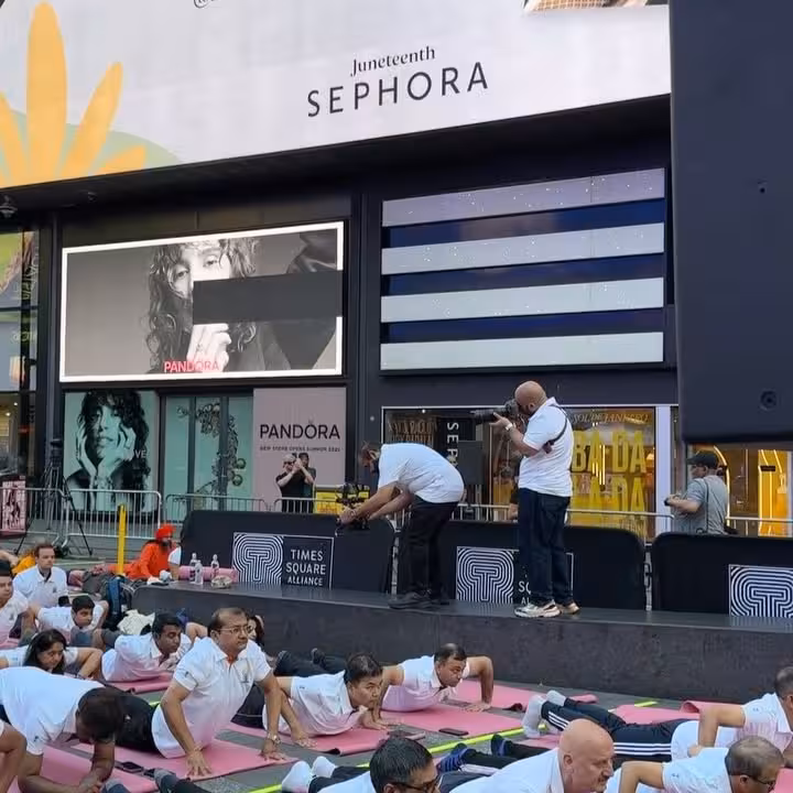 Yoga In Times Square NY