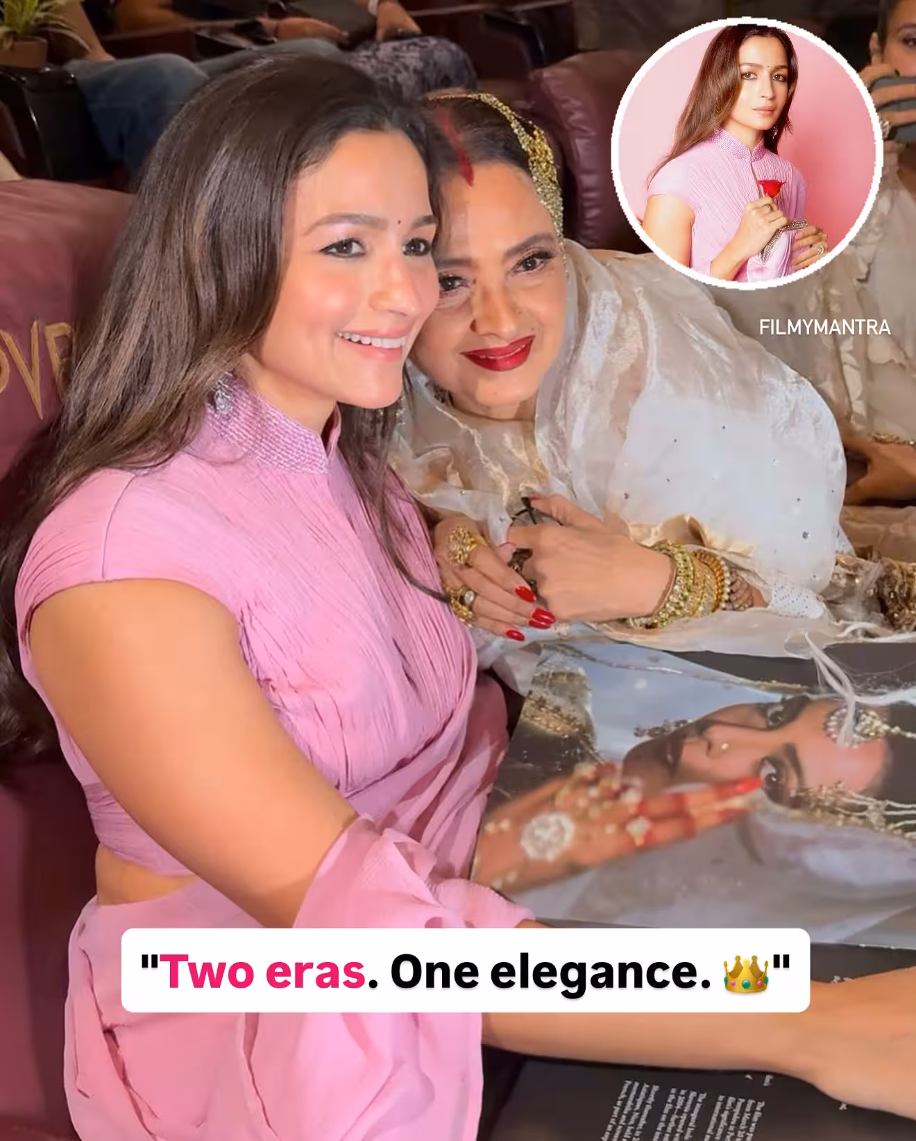 Alia Bhatt And Rekha: A Royal Bollywood Encounter Iconic stars merge elegance and charm uniting classical allure with modern Bollywood style