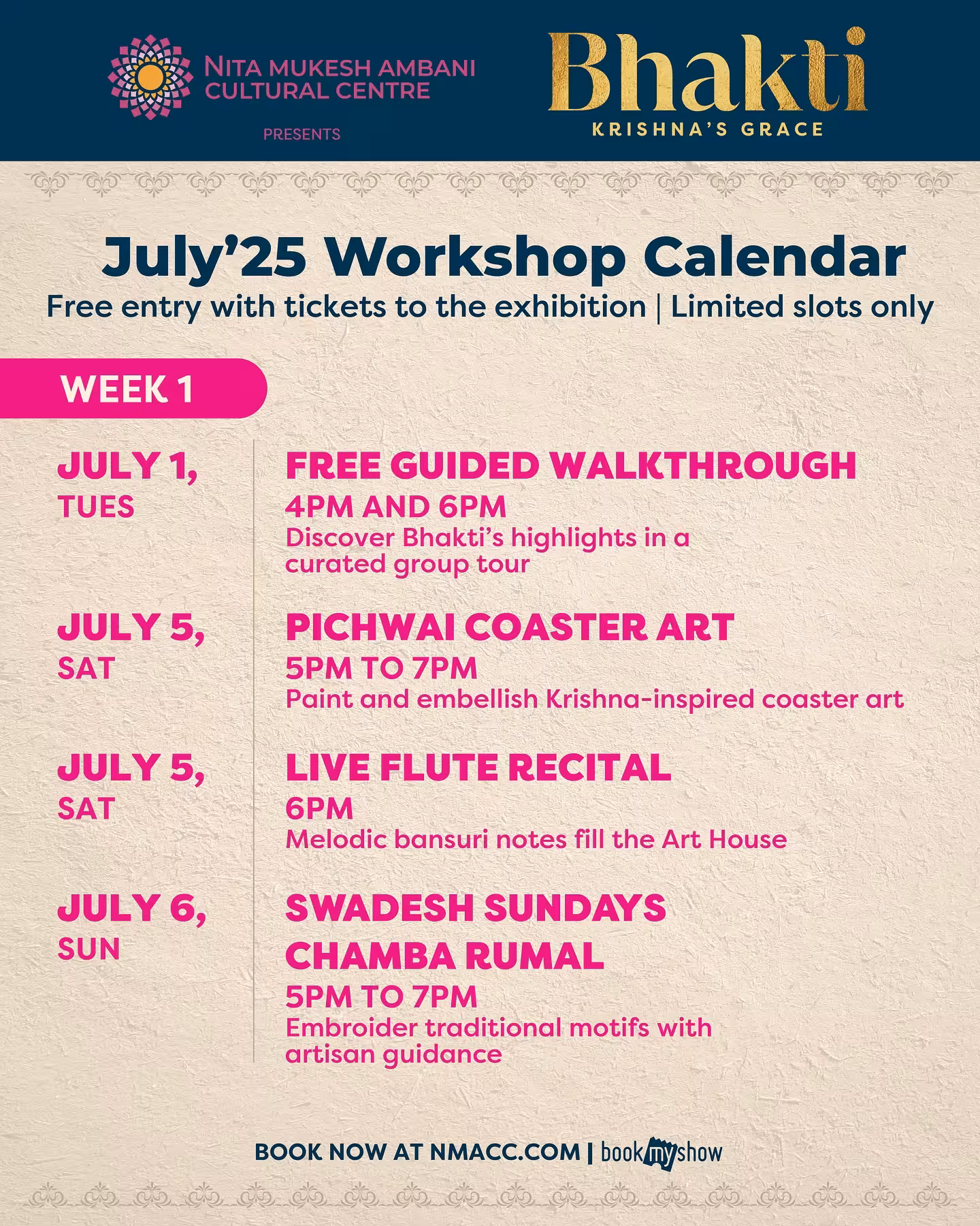 Discover art sessions and hands-on workshops celebrating India’s rich cultural legacy now!