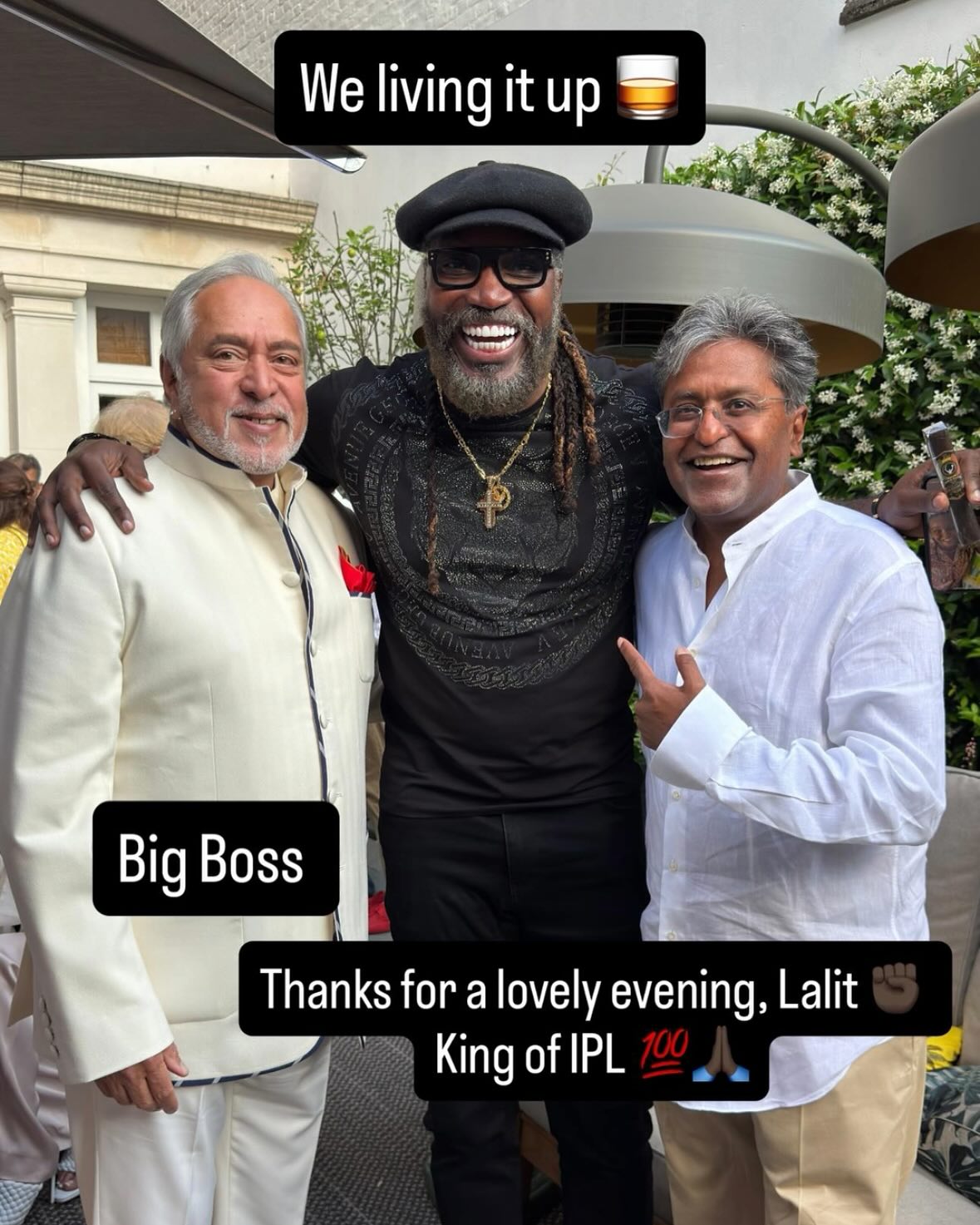 Chris Gayle Meets Mallya And Modi