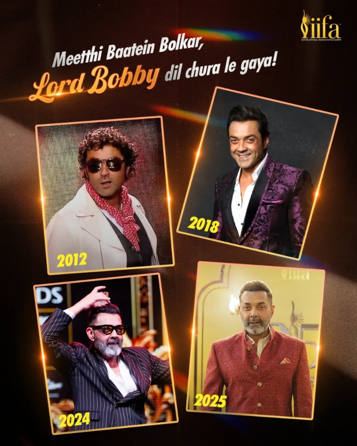 Bobby Deol dazzles at IIFA as his timeless charm and crisp style steal the spotlight today.