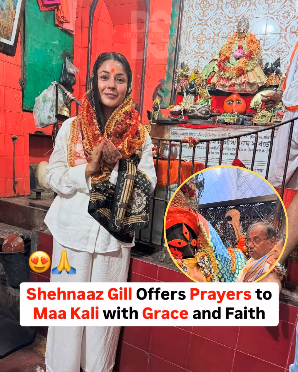 Shehnaaz Gill Prays To Maa Kali Bollywood diva Shehnaaz Gill prays to Maa Kali with devotion and style evoking inner charm.